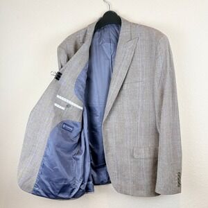 Stafford Gray Tweed Sport Coat with Blue Lining